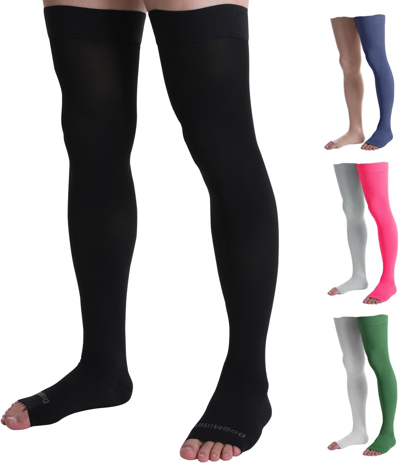 Doc Miller Thigh High Compression Stockings 20-30 mmHg